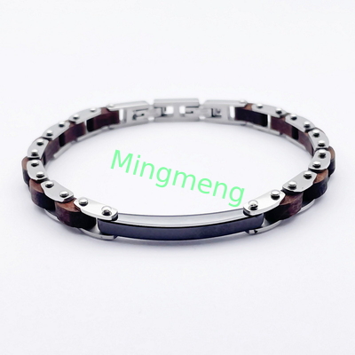 Tendencia de moda de acero inoxidable joyería brazalete de acero titanio para hombre