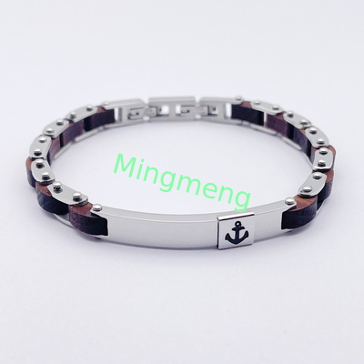 Tendencia de moda de acero inoxidable joyería brazalete de acero titanio para hombre
