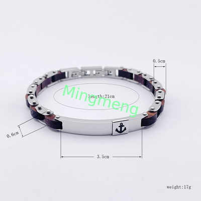 Tendencia de moda de acero inoxidable joyería brazalete de acero titanio para hombre