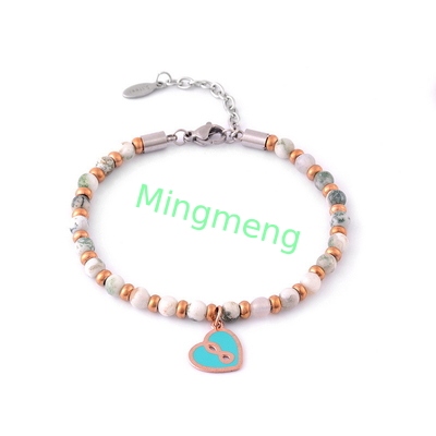 Brazalete de corazón de melocotón de piedra natural, diseño minimalista de mujer, brazalete de mujer