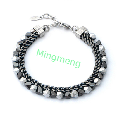 Piedra biliar de acero inoxidable joyería de moda, diseño exclusivo, pulsera de titanio de acero explosivo personalizada para hombres