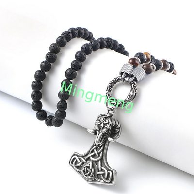 Halloween Punk Ram Casting Colgante de moda de moda Collar explosivo con cuentas colgando etiqueta estilo novio