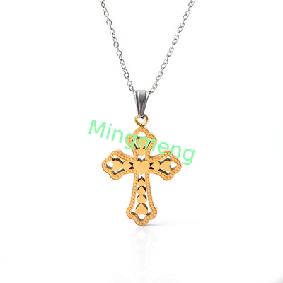 Retro Peach Heart Cross Pendant、 Cross Accessories Nuevo collar de acero inoxidable Collar de acero titanio de moda para mujeres