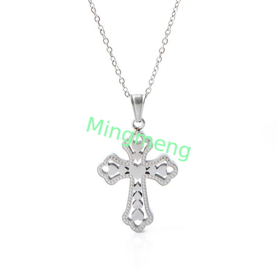 Retro Peach Heart Cross Pendant、 Cross Accessories Nuevo collar de acero inoxidable Collar de acero titanio de moda para mujeres