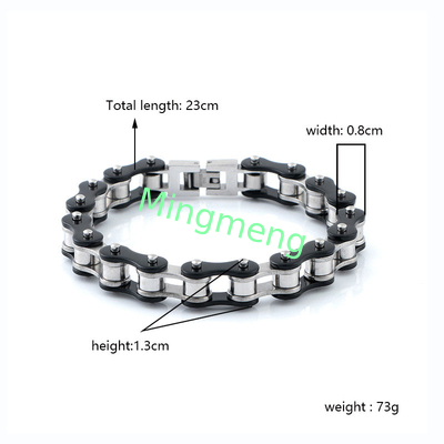 Brazaletes de acero inoxidable para hombres de tipo cadena de bicicleta