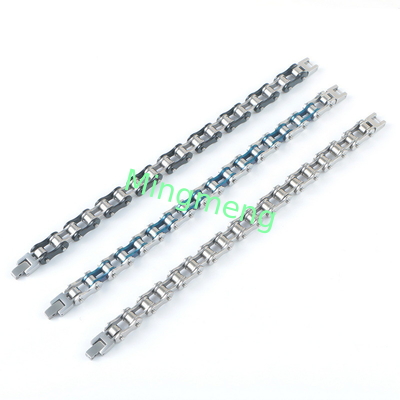 Brazaletes de acero inoxidable para hombres de tipo cadena de bicicleta