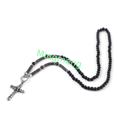 Retro hip-hop colgante de cráneo cruzado de acero inoxidable, collar de novio de moda colgar etiqueta