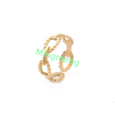 Simple, de moda, versátil, anillo personalizado con anillo de apertura de acero de titanio ajustable de oro