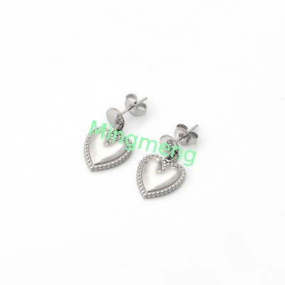 Los pendientes de oro femeninos en forma de corazón de acero inoxidable con pendientes de diseño de corazón de durazno personalizados