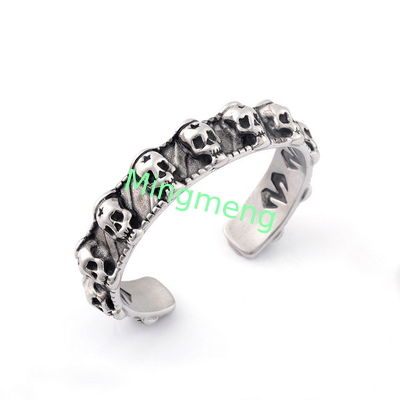 Brazalete de cráneo retro para hombres, diseño de nicho, brazalete de moda y de moda para hombres