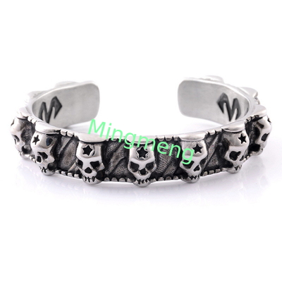 Brazalete de cráneo retro para hombres, diseño de nicho, brazalete de moda y de moda para hombres
