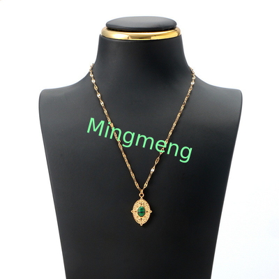 Diseño de alta gama versátil nuevo collar verde de pavo real colgante de moda de moda