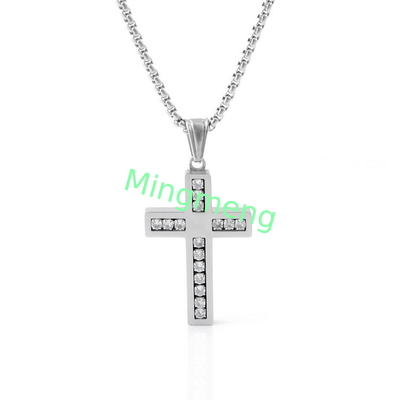 Pendiente de cruz de diamante de alta calidad sin decoloración, collar de lujo de lujo para hombres.