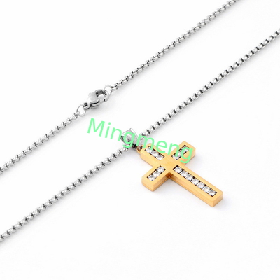 Pendiente de cruz de diamante de alta calidad sin decoloración, collar de lujo de lujo para hombres.