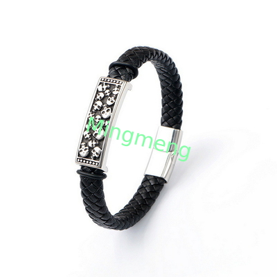 Expresa tu individualidad con nuestro brazalete de cráneo de acero inoxidable resistente a la corrosión y fuerte