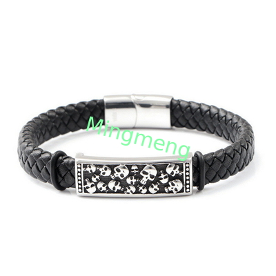 Expresa tu individualidad con nuestro brazalete de cráneo de acero inoxidable resistente a la corrosión y fuerte
