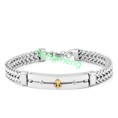 Acero inoxidable anclaje de cadena dominante personalizado brazalete masculino diseño de nicho de hip-hop
