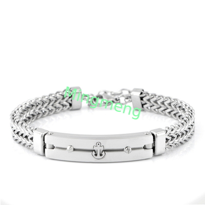 Acero inoxidable anclaje de cadena dominante personalizado brazalete masculino diseño de nicho de hip-hop