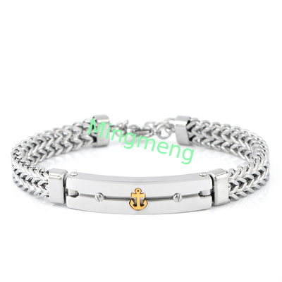 Acero inoxidable anclaje de cadena dominante personalizado brazalete masculino diseño de nicho de hip-hop