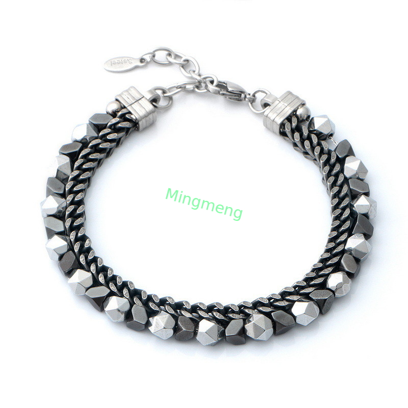 Piedra biliar de acero inoxidable joyería de moda, diseño exclusivo, pulsera de titanio de acero explosivo personalizada para hombres