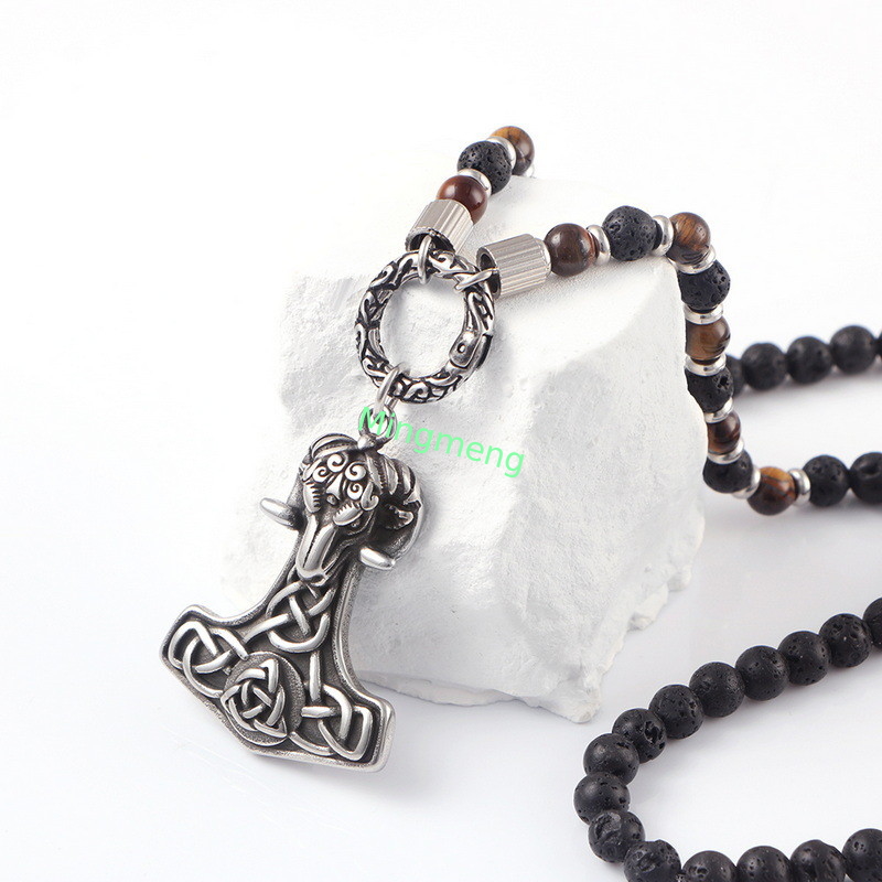 Halloween Punk Ram Casting Colgante de moda de moda Collar explosivo con cuentas colgando etiqueta estilo novio