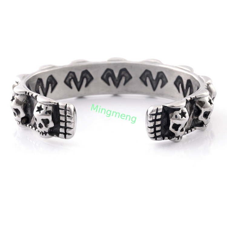Brazalete de cráneo retro para hombres, diseño de nicho, brazalete de moda y de moda para hombres