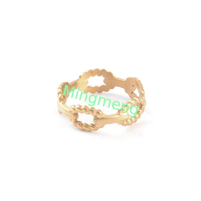 Simple, de moda, versátil, anillo personalizado con anillo de apertura de acero de titanio ajustable de oro