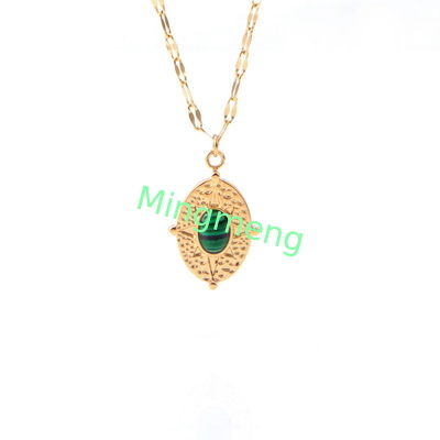 Diseño de alta gama versátil nuevo collar verde de pavo real colgante de moda de moda