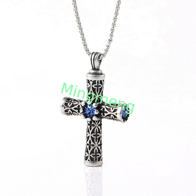 Explosivo retro de acero inoxidable fundido cruz de zircón punk nuevo colgante de moda