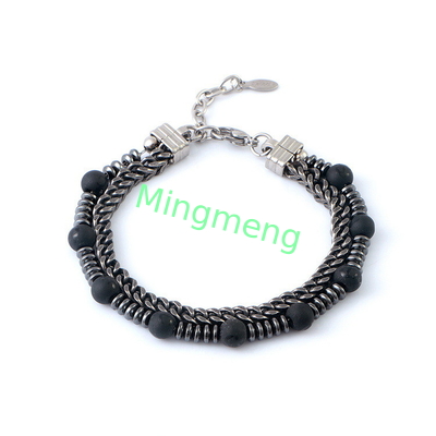 Brazalete masculino con piedra biliar única Embellishment atractivo visual y durabilidad